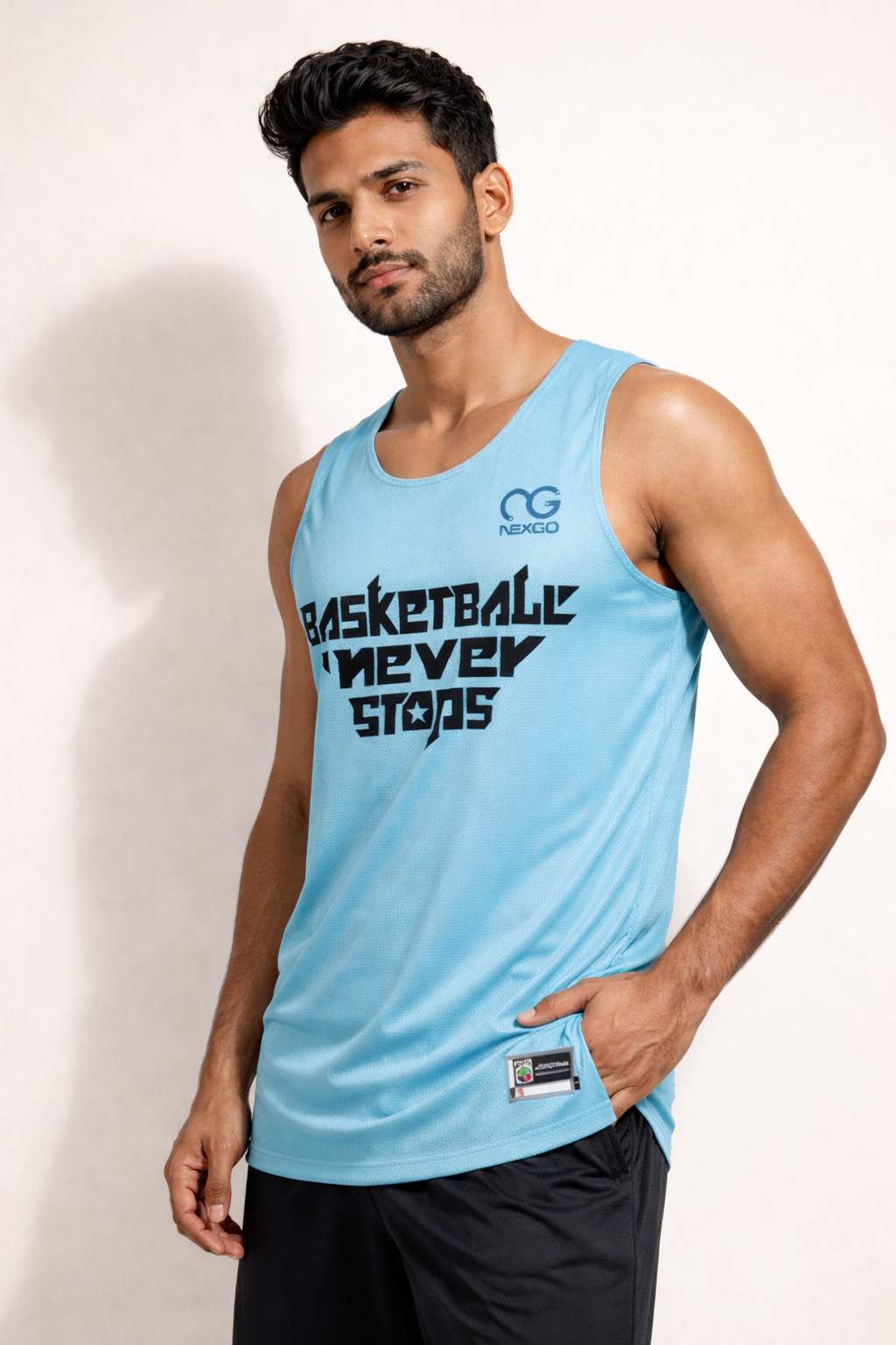 Unisex Reversible Mesh Basketball Uniform Set (Black & Blue)